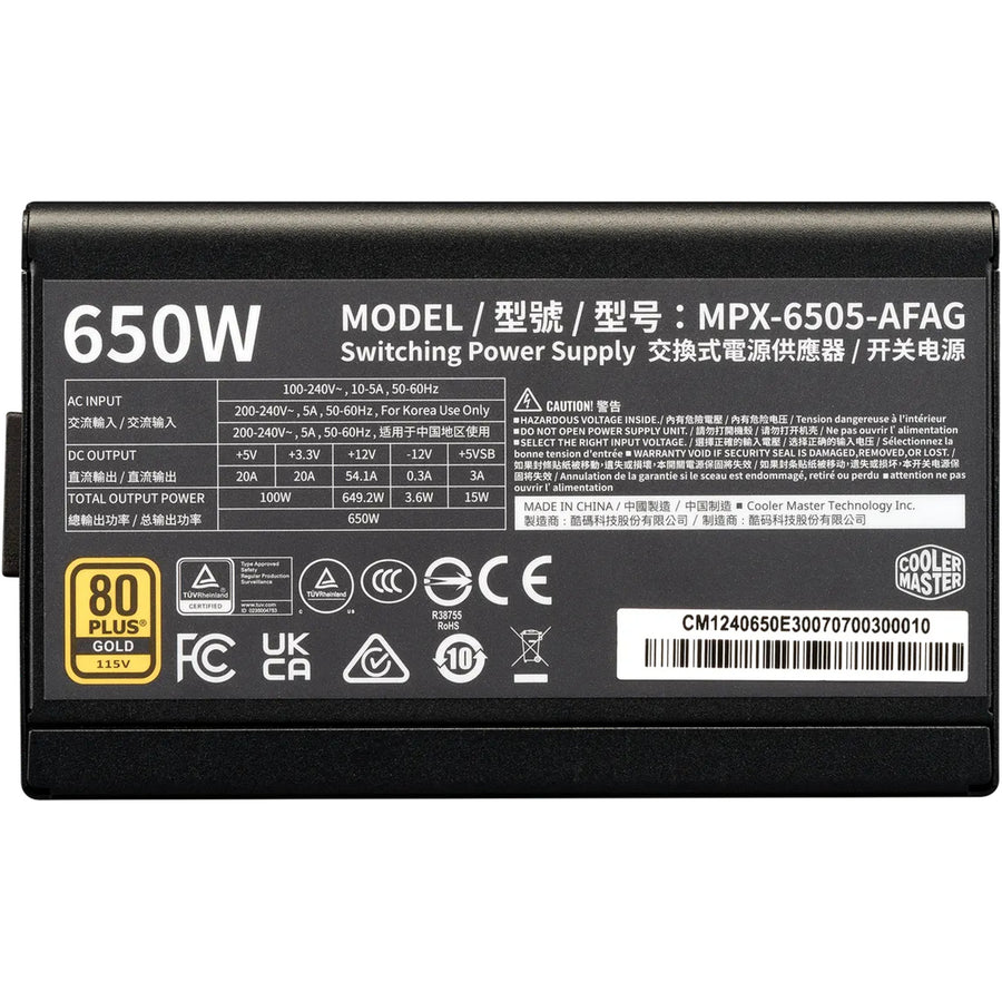 Cooler Master Elite Gold 650W - Black Power Supply