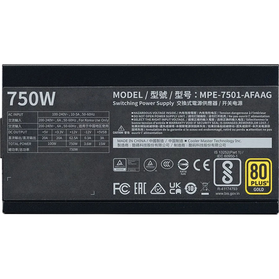 Cooler Master MWE Gold V2 750W - Black  ATX 3.1 Power Supply