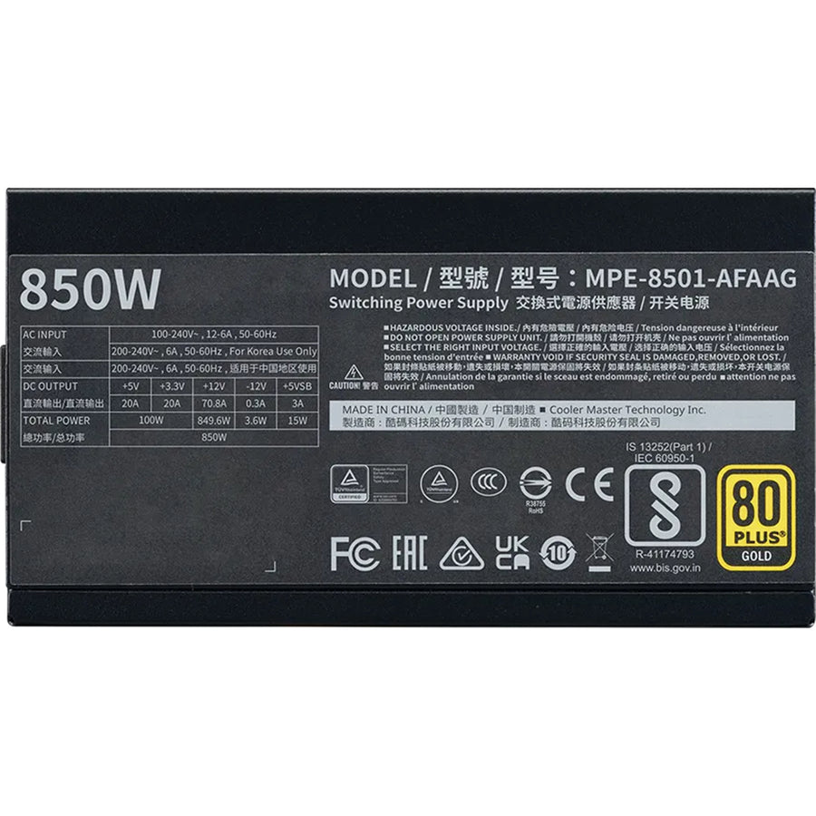 Cooler Master MWE Gold V2  850W - Black ATX 3.1 Power Supply