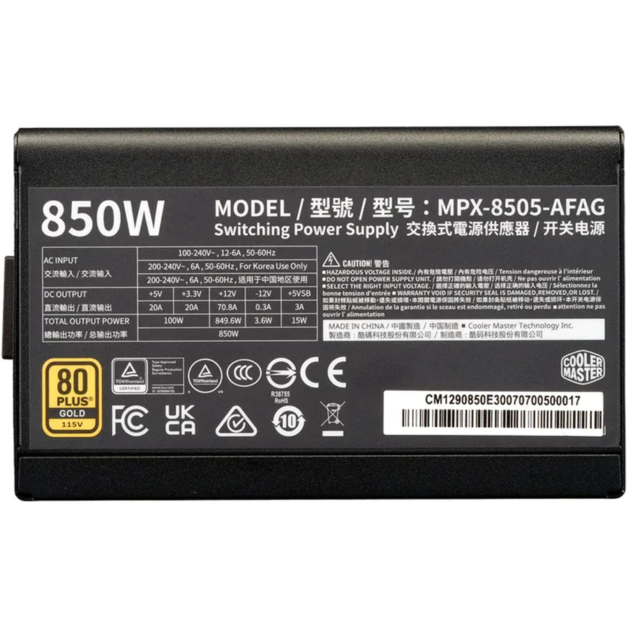 Cooler Master Elite Gold 850W - Black Power Supply