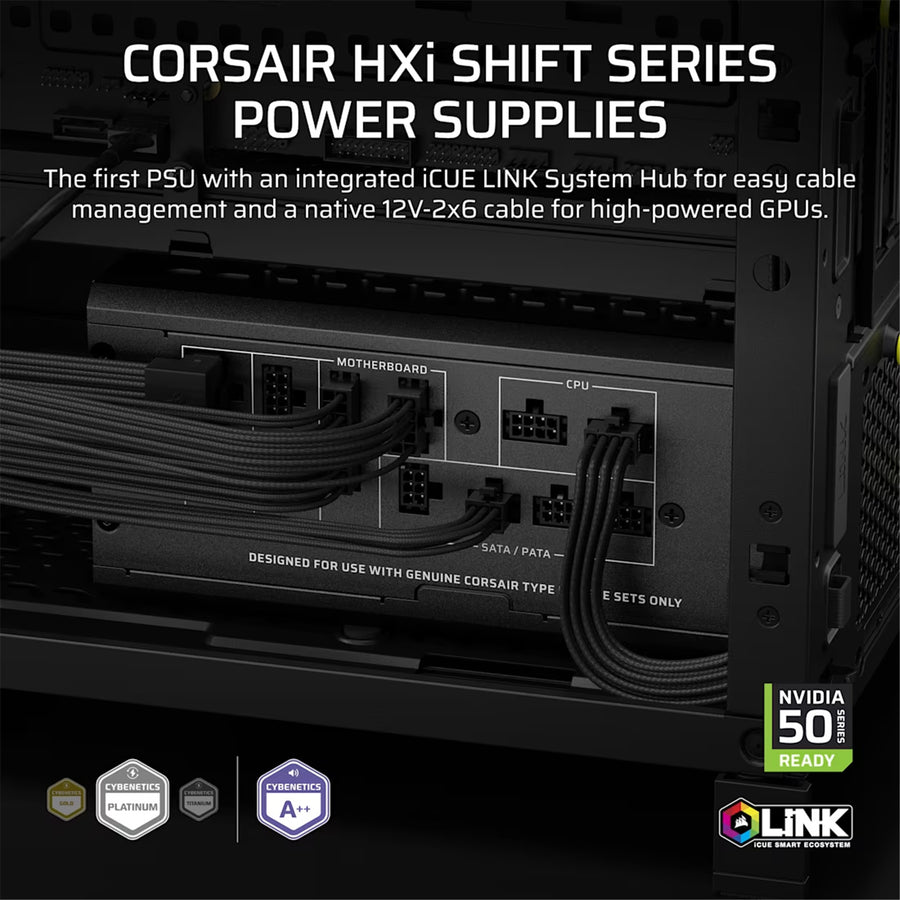 Corsair HXi Series HX1200i SHIFT 1200W Platinum ATX 3.1 Power Supply