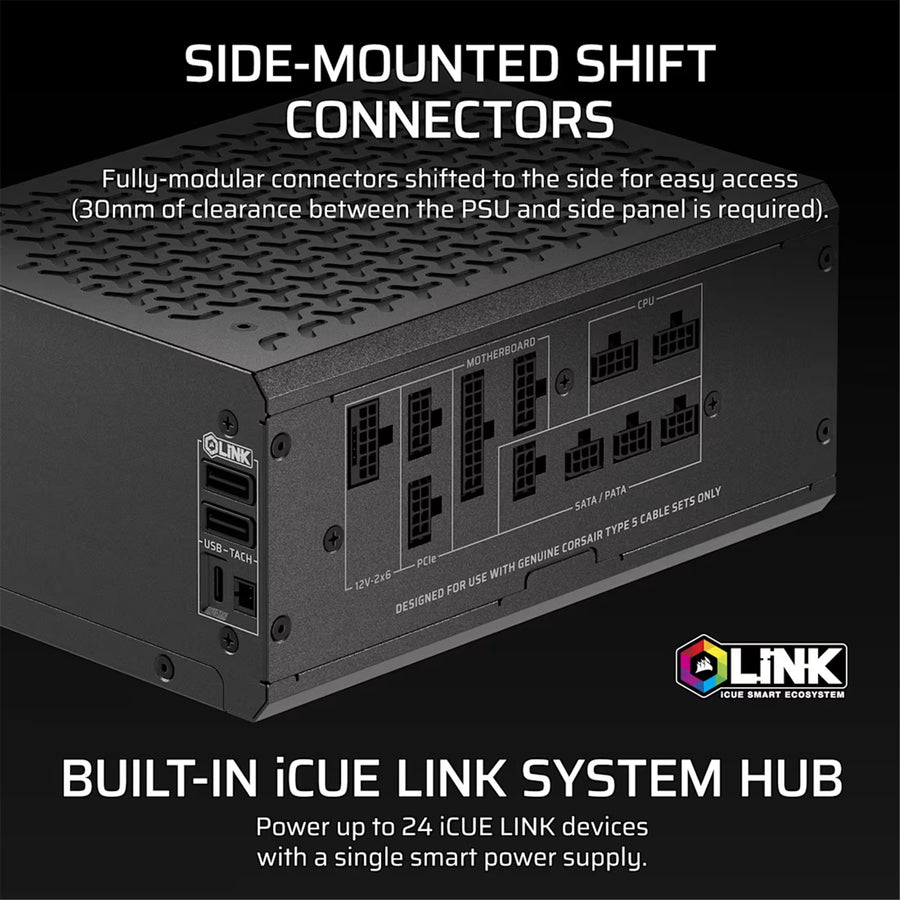 Corsair HXi Series HX1200i SHIFT 1200W Platinum ATX 3.1 Power Supply