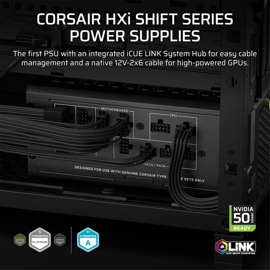 Corsair HXi Series HX1500i SHIFT 1500W Platinum ATX 3.1 Power Supply