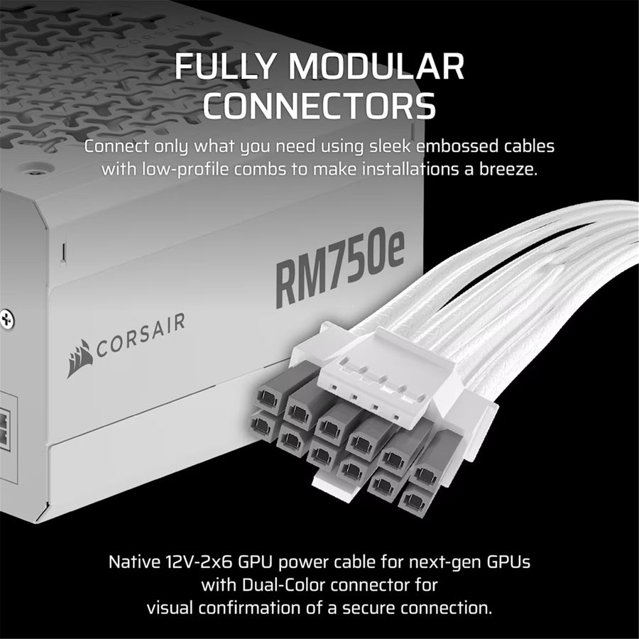 Corsair RM750e White  750W Cybenetics Gold ATX 3.1 Power Supply