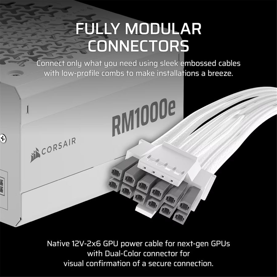 Corsair RM1000e White  1000W Cybenetics Gold ATX 3.1 Power Supply