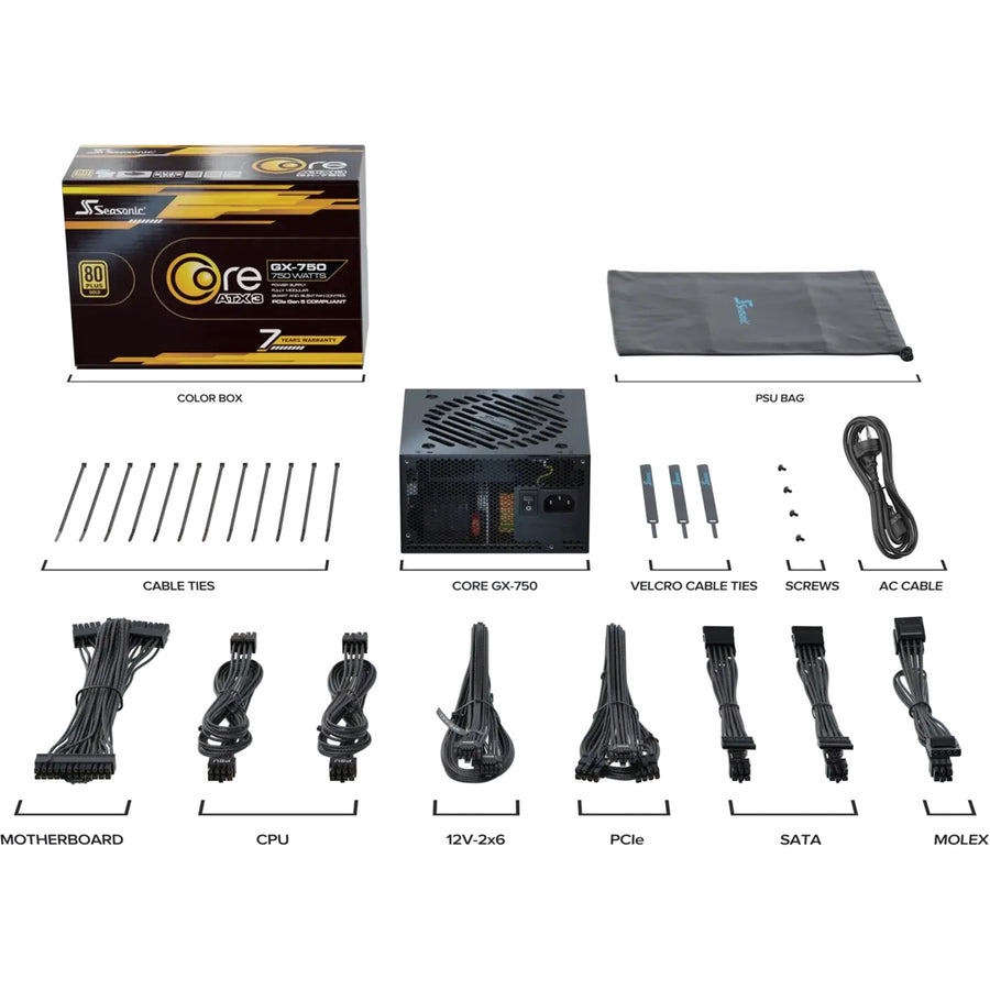 Seasonic Core V2 GX-750 ATX 3.1 750W 80 Plus Gold Black ATX Power Supply