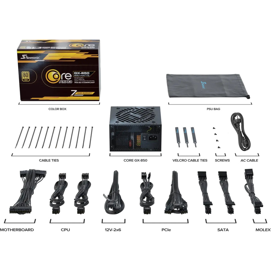 Seasonic Core V2 GX-850 ATX 3.1 850W 80 Plus Gold Black ATX Power Supply