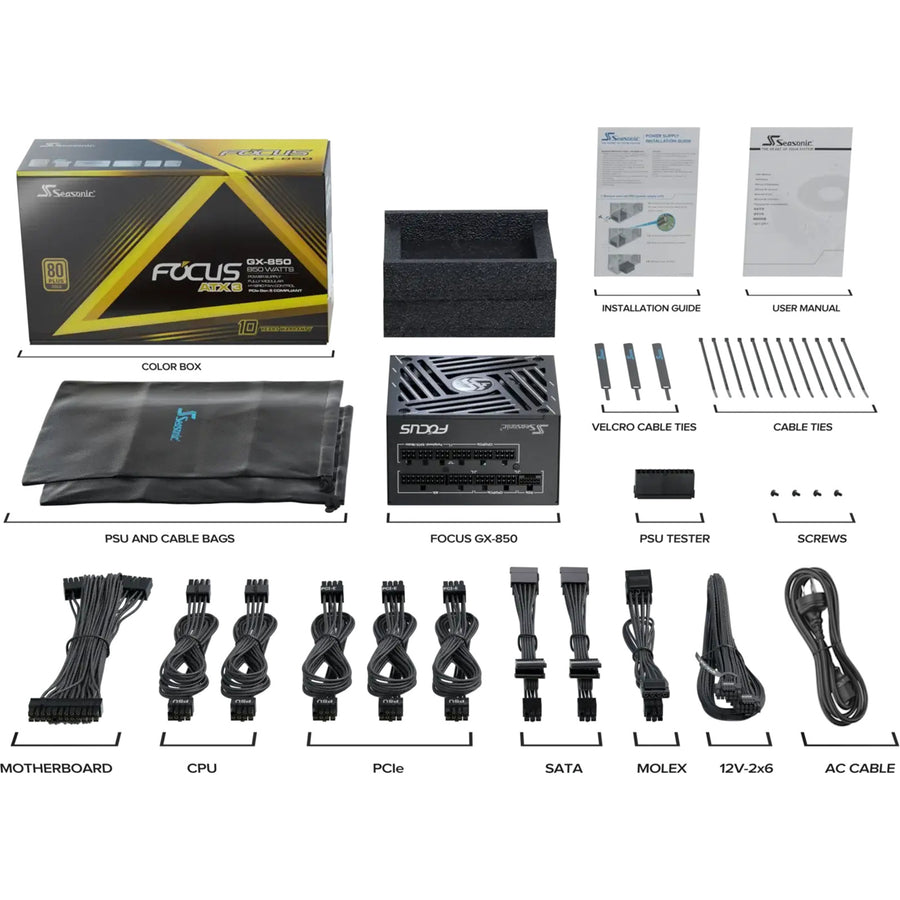 Seasonic Focus GX-850 V4 ATX 3.1 850W 80 Plus Gold Black ATX Power Supply