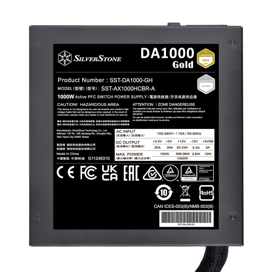 SST-DA1000-GH - Silverstone DA1000-GH Strider Gold 1000W Modular ATX PSU 5yr wty