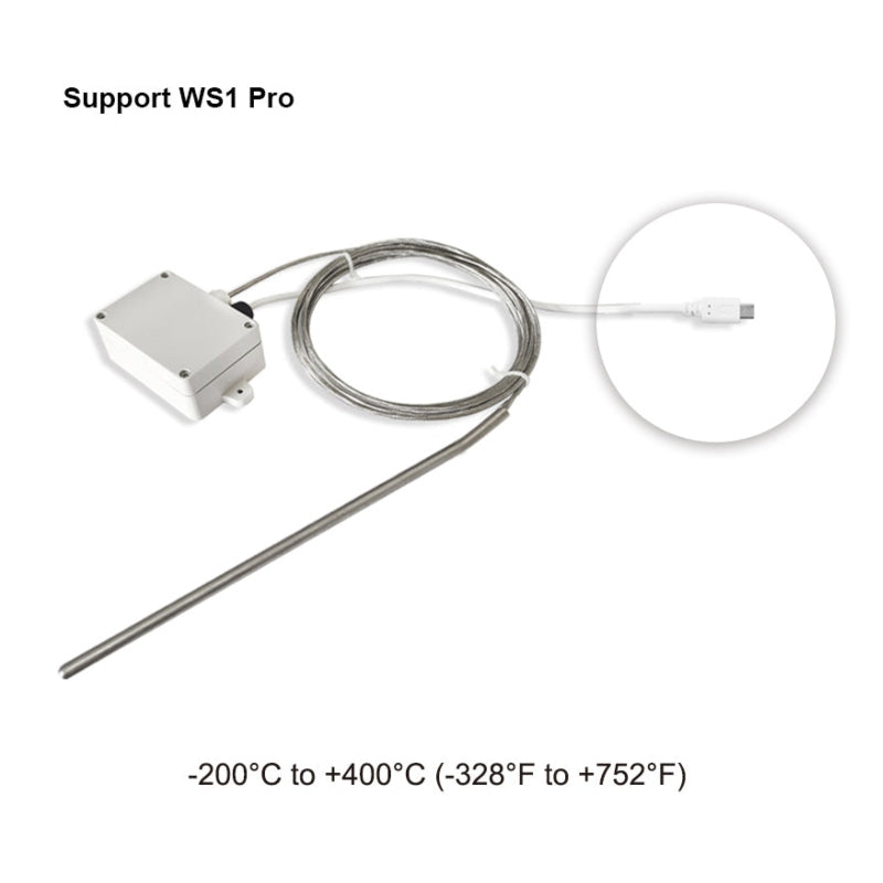 PT100-3M-R-USB - Ubibot PT100-3M-R-USB Industrial Grade Temperature Probe for WS1 Pro 3 Metres