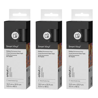 Cricut Everyday Joy Smart Permanent Vinyl 5.5"X48" / Black (3pcs Value Pack)