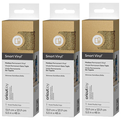Cricut Everyday Joy Smart Permanent Vinyl 5.5"X48" / Shimmer Gold (3pcs Value Pack)