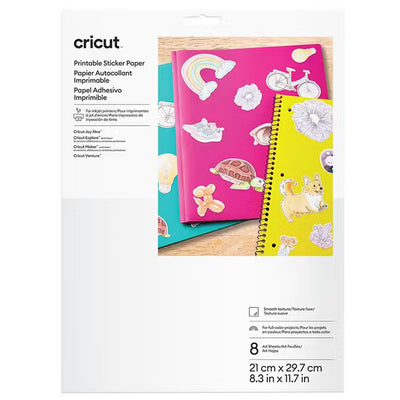 Cricut Everyday A4 Printable Stickers  Paper 8.3"X11.7"  / White (8 Sheet)