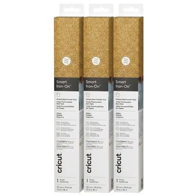 Cricut Everyday Smart Iron-On  Matless 13"X36" / Glitter Gold (3pcs Value Pack)