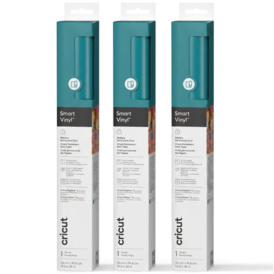 Cricut Everyday Smart Vinyl Permanent 13"X36" / Aqua (3pcs Value Pack)