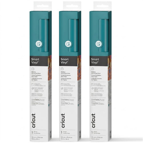 Cricut Everyday Smart Vinyl Permanent 13"X36" / Aqua (3pcs Value Pack)