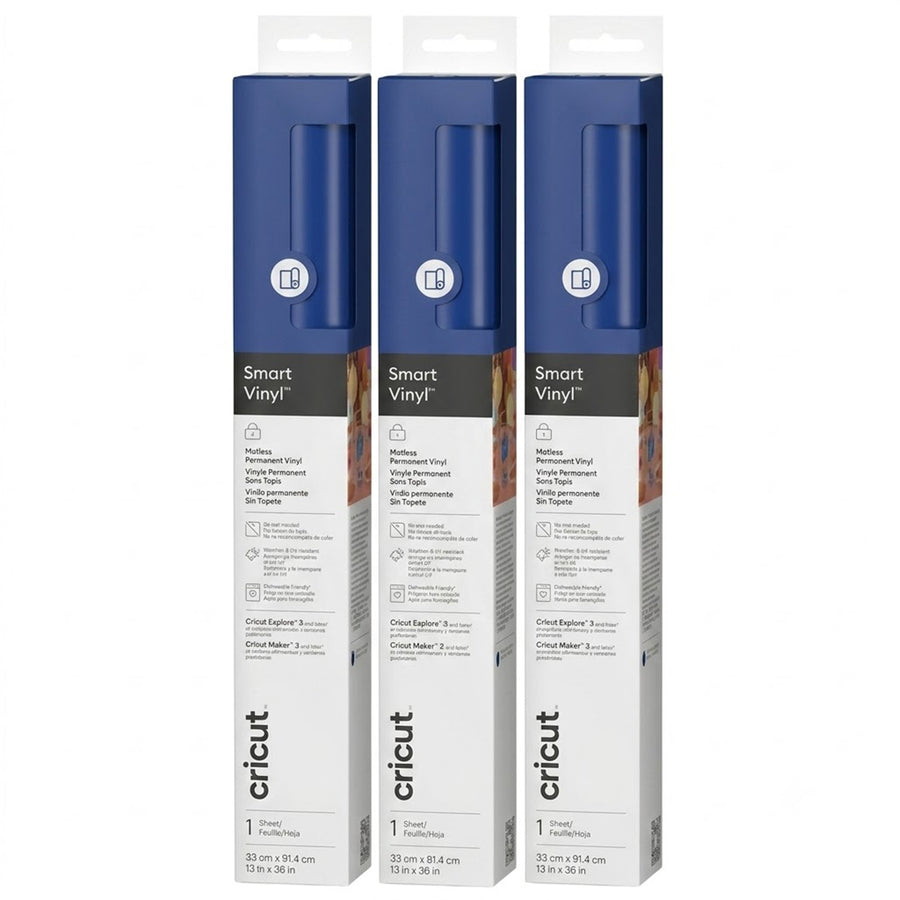 Cricut Everyday Smart Vinyl Permanent 13"x 36" / Blue (3pcs Value Pack)