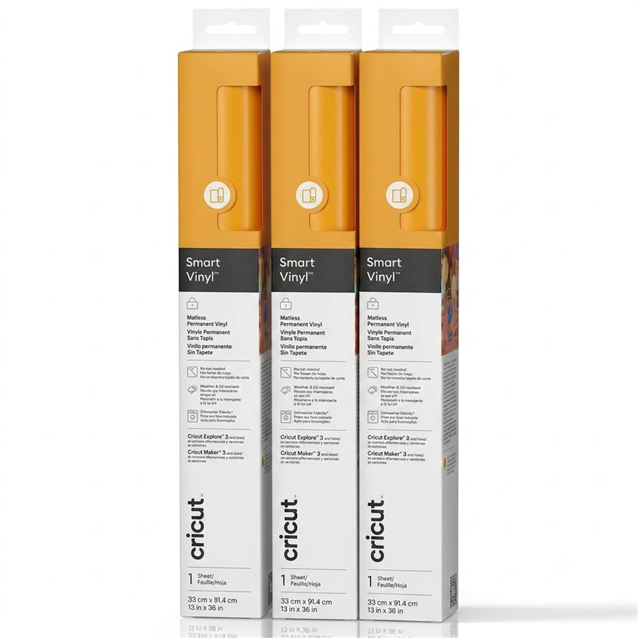 Cricut Everyday Smart Vinyl Permanent 13"X36" / Maize Yellow (3pcs Value Pack)