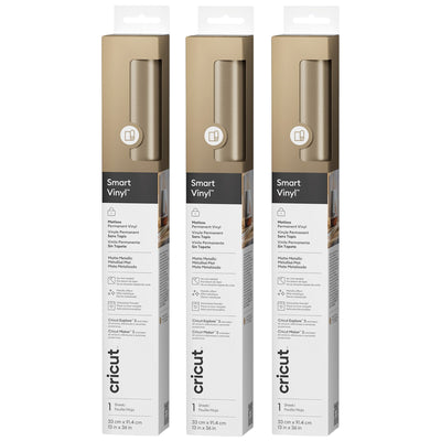 Cricut Everyday Smart Vinyl Permanent Matless 13"X36" / Matt Champagne (3pcs Value Pack)