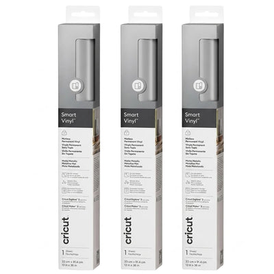 Cricut Everyday Smart Vinyl Permanent Matless 13"X36" / Matt Silver (3pcs Value Pack)