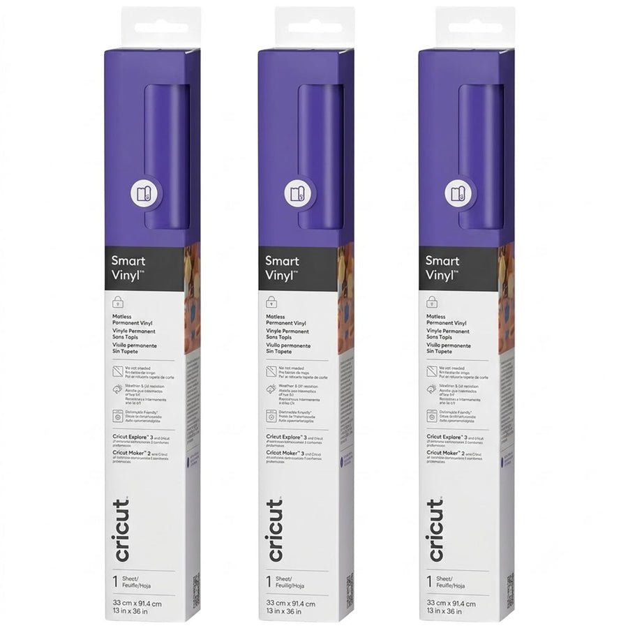 Cricut Everyday Smart Vinyl  Permanent Matless 13"X36" /Purple (3pcs Value Pack)