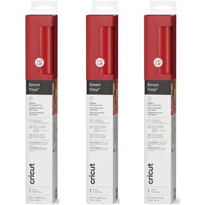 Cricut Everyday Smart Vinyl  Permanent Matless 13" x 36" / Red (3pcs Value Pack)