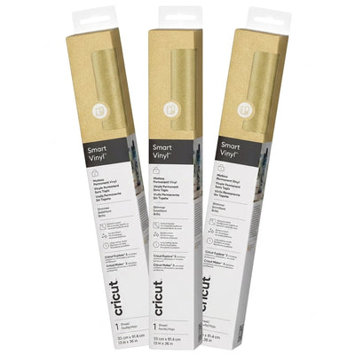 Cricut Everyday Smart Vinyl  Permanent 13"X36"  / Shimmer Gold (3pcs Value Pack)