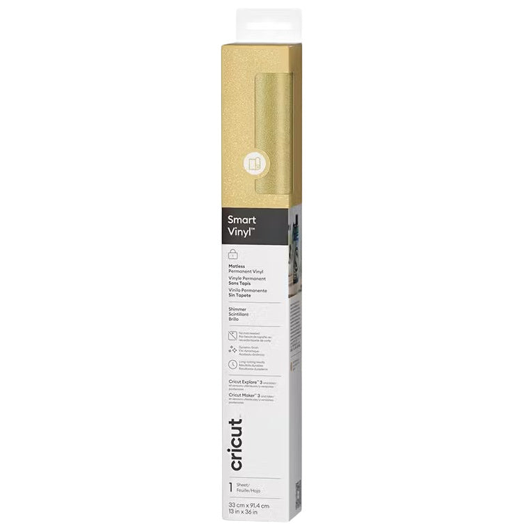 Cricut Everyday Smart Vinyl  Permanent 13"X36"  / Shimmer Gold (3pcs Value Pack)