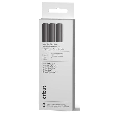Cricut Extra Fine Point Pen Set, 0.3mm (3 pcs) + Adapter