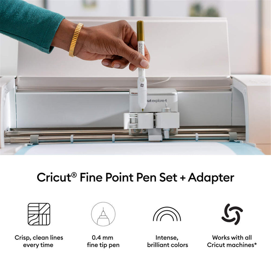 Cricut Fine Point Pens 0.4 mm, Ultimate Sampler (30 pcs) + Adapter