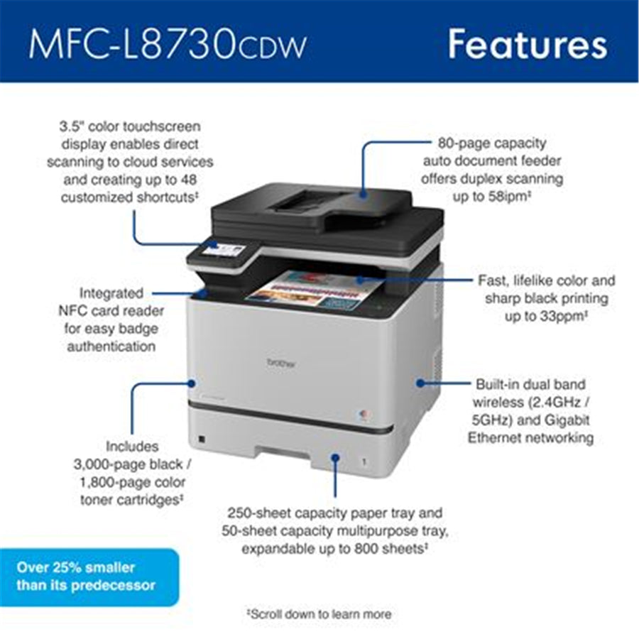 Brother MFCL8730CDW - MFCL8730CDW Colour Multifunction
