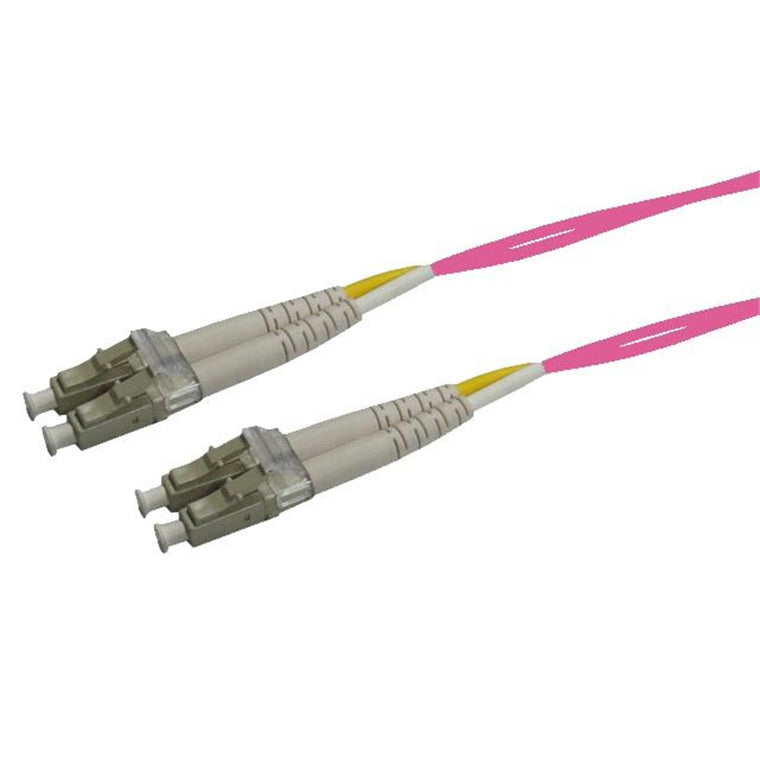 DYNAMIX FL-LCLCOM4-1H - 1.5M 50u LC/LC OM4 Fibre Lead Duplex Multimode Raspberry Pink LSZH Jacket