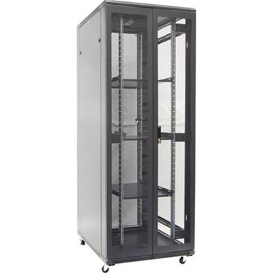 Dynamix RSR42-8X8  42RU Server Cabinet 800mm   Deep (800 x 800 x 2077mm) - Incl. 3 xFixed Shelves, 4xFans, 25x Cage Nuts, 4x Castors & 4x Level Feet - Front Vertical Cable Management - 6-Way PDU installed - Black