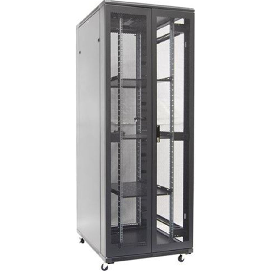 Dynamix RSR42-8X8  42RU Server Cabinet 800mm   Deep (800 x 800 x 2077mm) - Incl. 3 xFixed Shelves, 4xFans, 25x Cage Nuts, 4x Castors & 4x Level Feet - Front Vertical Cable Management - 6-Way PDU installed - Black