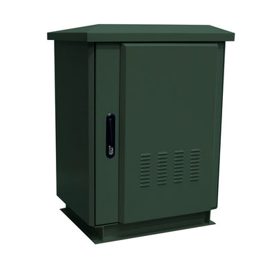 Dynamix ROD18-8X6FG 18RU Outdoor Freestanding Cabinet. (800x600x975mm external). IP45 rated. Angled pivoting rain hood. Double 25mm wall cavity for sun protection.Front door dust filters. Includes 10