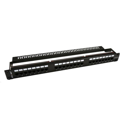 DYNAMIX PP-C6-24LCSB - 24 Port 19'' Cat6 UTP Patch Panel plastic labelling kit. Rear Support Bar. T568A &