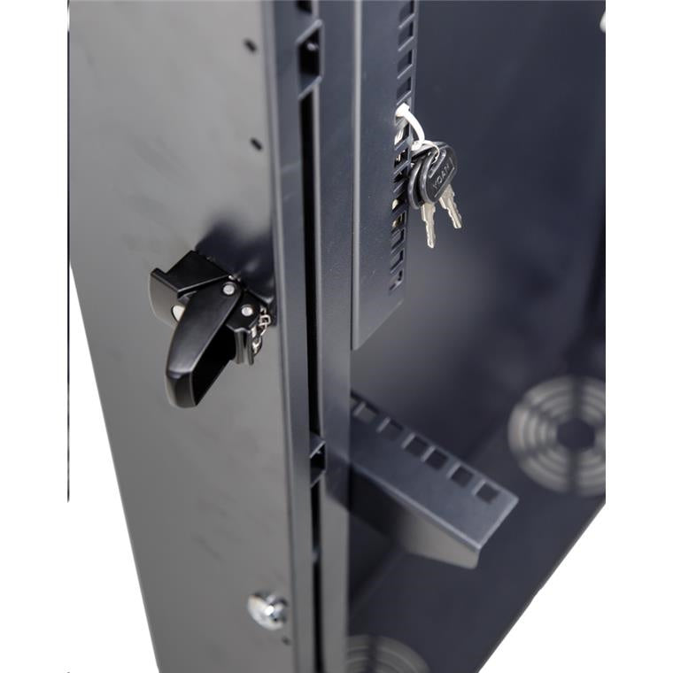 DYNAMIX RVWM0204S - 4RU Vertical Wall Mount Cabinet w/ 2RU Horizontal Mounting Rails. 650x230x600mm