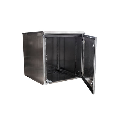 DYNAMIX 12RU Stainless Outdoor Wall Cabinet 611x425x640mm (WxDxH). Stainless Steel Construction