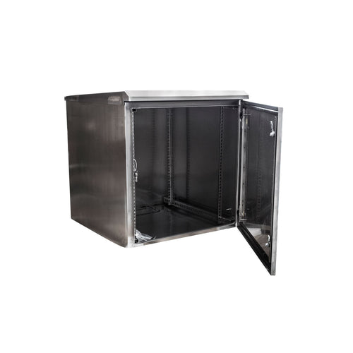 DYNAMIX 12RU Stainless Outdoor Wall Cabinet 611x425x640mm (WxDxH). Stainless Steel Construction
