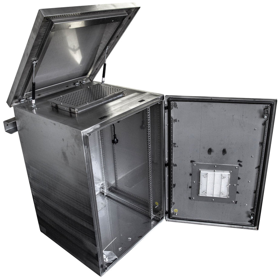 DYNAMIX 9RU Stainless Vented Outdoor Wall Mount Cabinet (611x425x x515mm). SUS316 Stainless