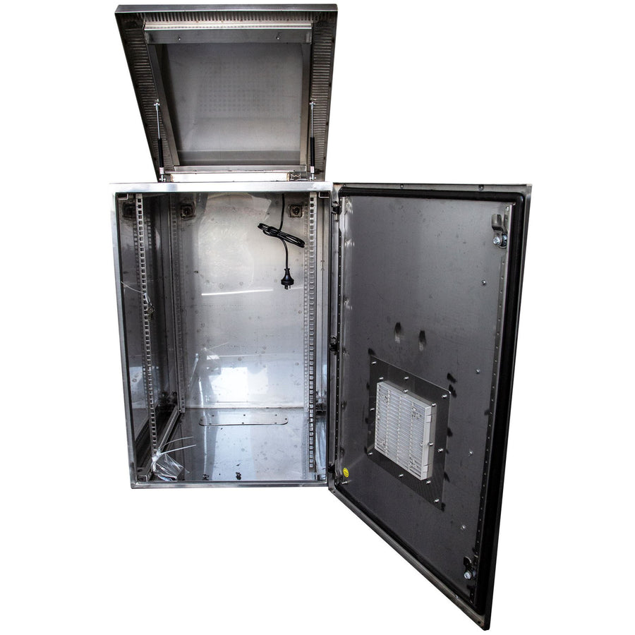 DYNAMIX 9RU Stainless Vented Outdoor Wall Mount Cabinet (611x425x x515mm). SUS316 Stainless