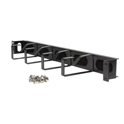 Dynamix PP-CMRES01 1RU 19 40mm Recessed Brush Cable Management Bar. Dimensions 44x88x485mm, supplied with Cage Nuts.