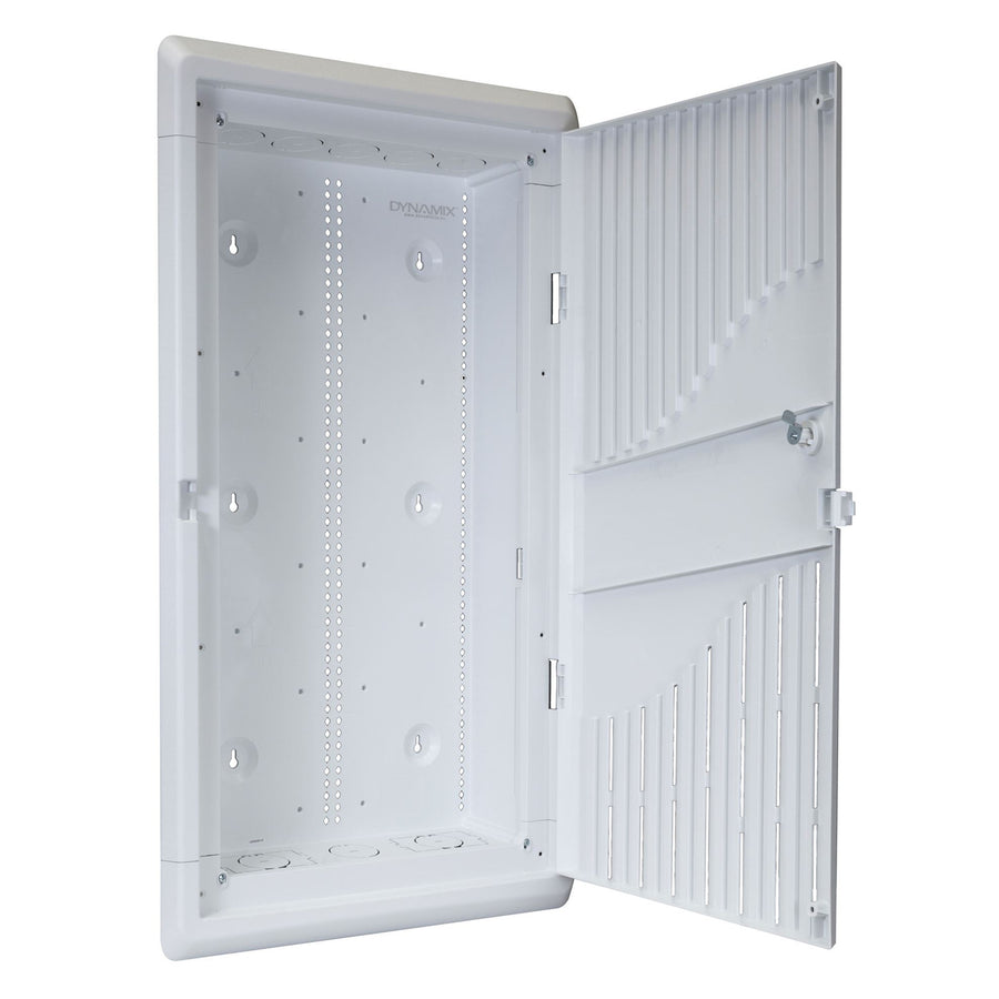 DYNAMIX HWS-2803WRV2 - 28'' Recessed Plastic Network Enclosure WiFi Ready Slim Vented Lid Dual GPO