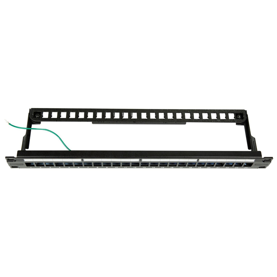 DYNAMIX PP-UKSTP-24RMB - 24 Port 19'' 1RU STP / UTP Unloaded Keystone Patch Panel w/ Rear Cable Management