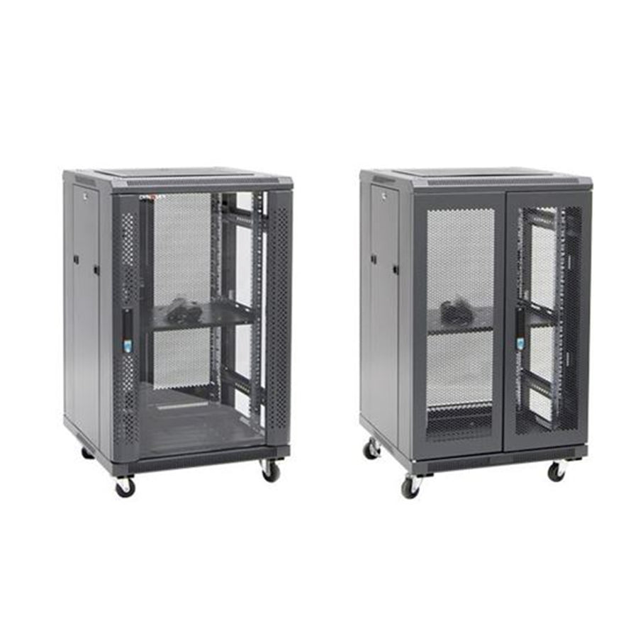 DYNAMIX RSR18-6X8 - 18RU Server Cabinet 800mm Deep (600x 800x1008mm) Incl 1x Fixed Shelf 4x Fans