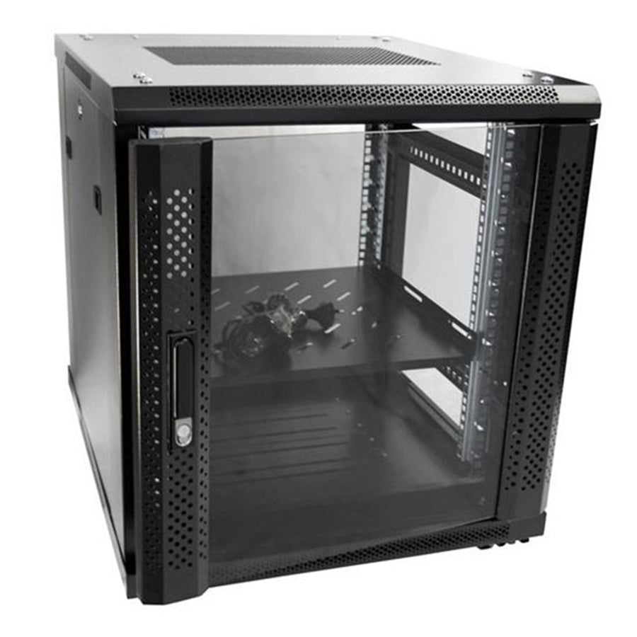 DYNAMIX RSR12-6X10 - 12RU Server Cabinet 1000mm Deep (600x1000x743). Incl. 1x Fixed Shelf 4x Fans 25x Cage