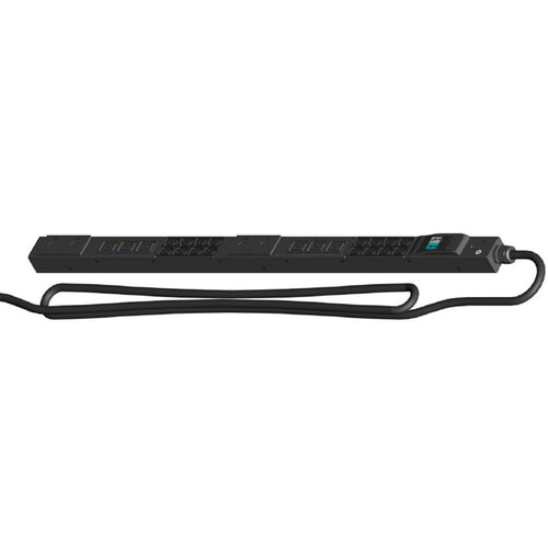ENL-EB0102 - Enlogic PDU Branch single phase 32A input (16)C13 10A + (6)C19 16A + (4)3pin 10A outlets, (2)16A 1 pole Hydraulic-magnetic CB's, 1.1m long including cable gland, toolless mounting, 3m Lead, no plug.