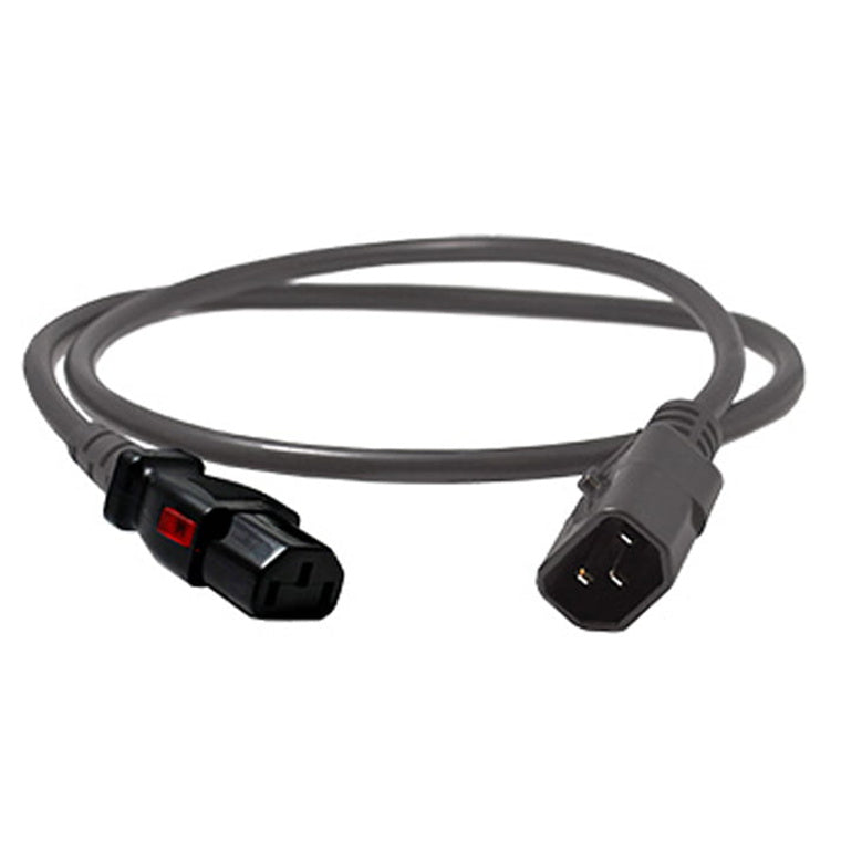 Enlogic ENL-EP8706Gs – Verriegelbares Netzkabel C13-C14, 1,8 m Länge, Grau (einzeln)