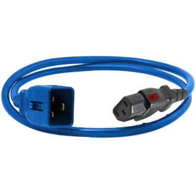 Enlogic ENL-EP8724Bs – Verriegelndes Netzkabel C13-C20, 1,2 m Länge, Blau (einzeln)
