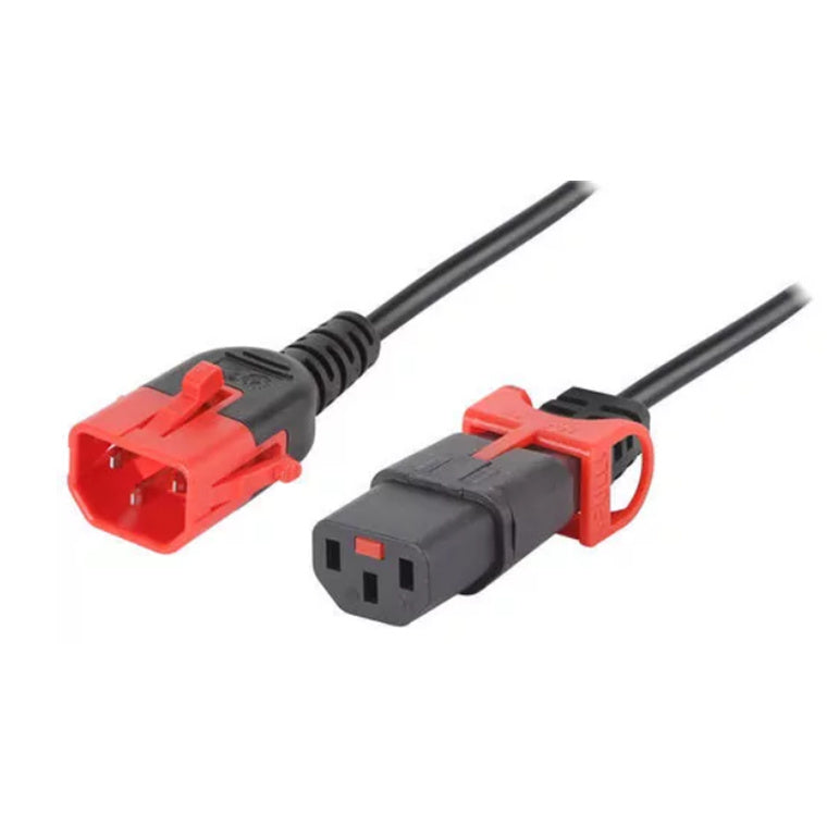 CM1KK300 - 10A C14 IEC-Lock Stecker auf 10A C13 IEC-Lock Buchse an 3m 1mm2 schwarzem Kabel